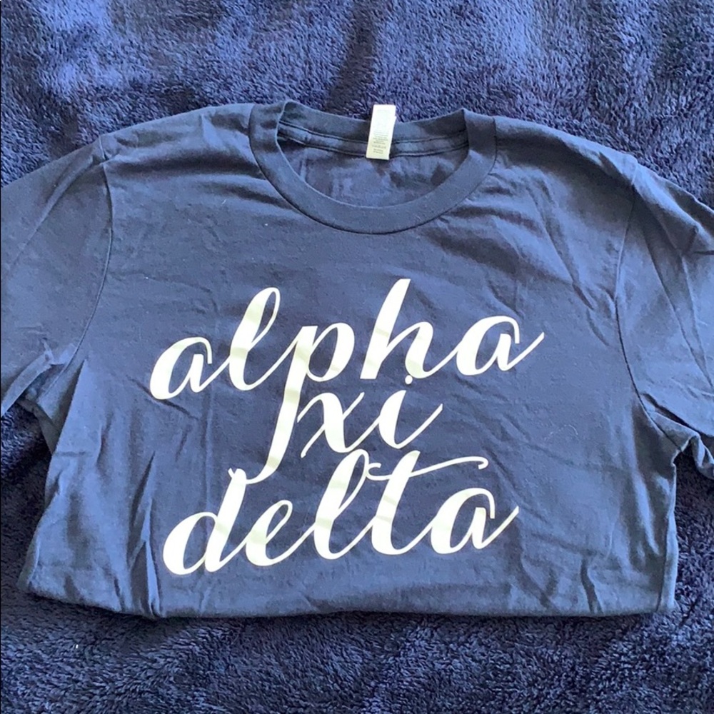 Alpha Xi Delta Navy T-Shirt Size Small